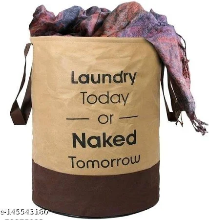 Kuber Industries Waterproof Round Non Wovan Laundry Bag